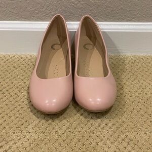 Pink low pump heels